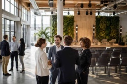 Evento aziendale sostenibile in una location moderna a Milano